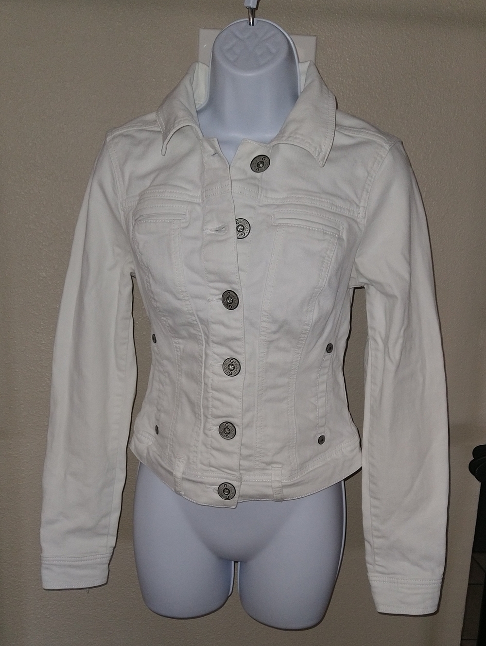 G by Guess White Denim Button-Front Jacket